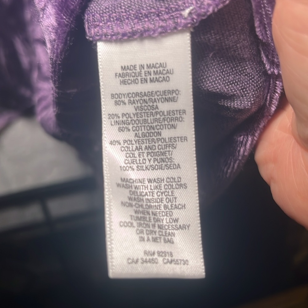 Juicy Couture Deep Purple Women's crushed velvet v-neck dress size medium - Picture 7 of 10